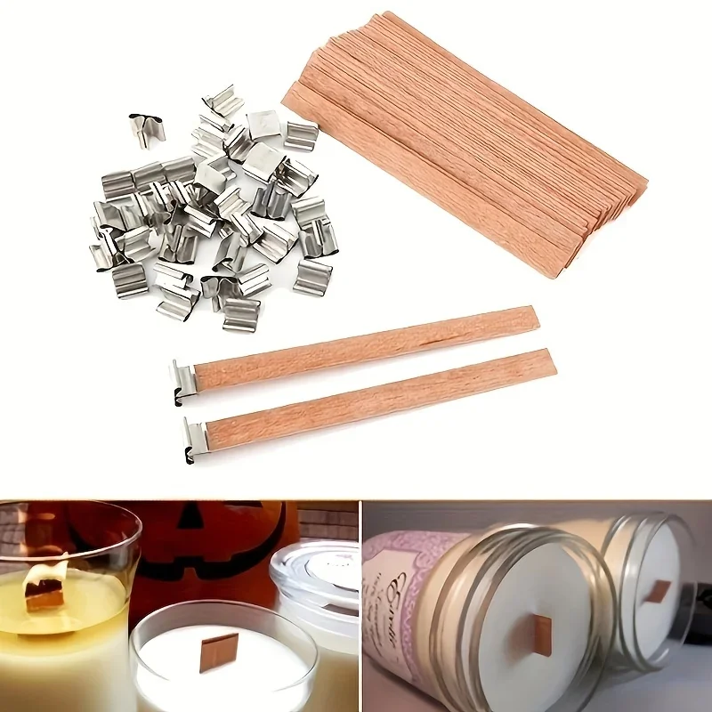 Wood Wick Crackle - 1-5Bags Wooden Candle Wicks with Metal