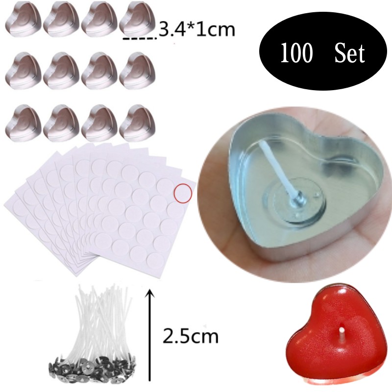 100 Sets Heart shaped Empty Al - огляд і ціна Candle Making With Beeswax