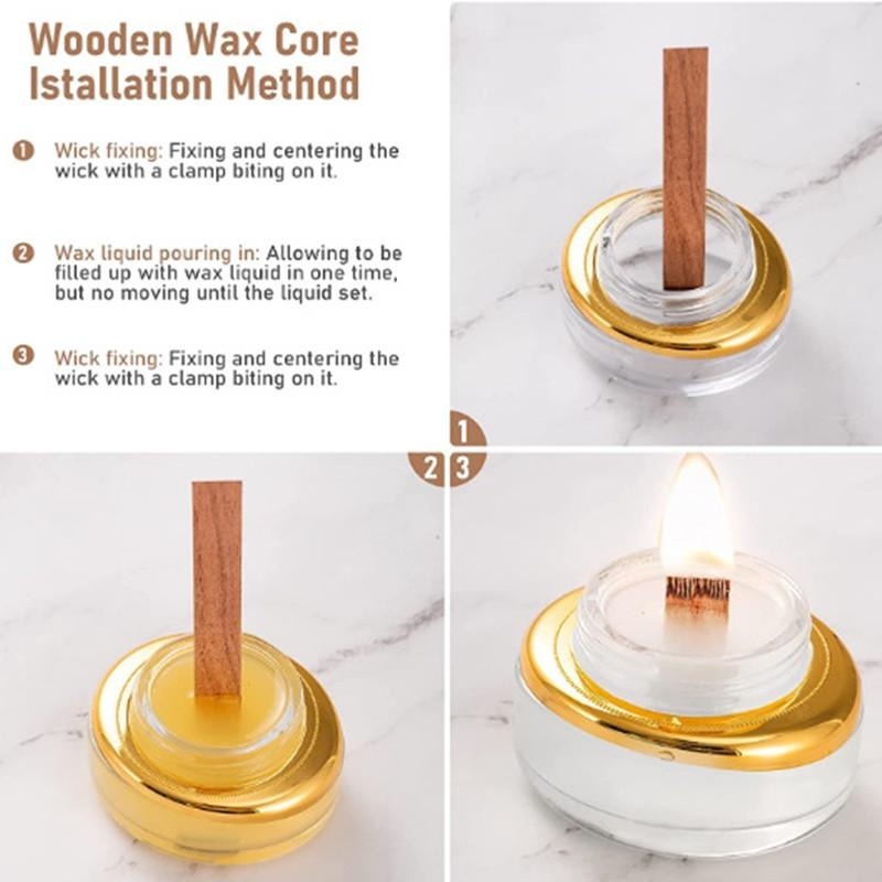 40Pcs Wooden Candle Wick Set w - огляд і ціна Wood Wick Crackle