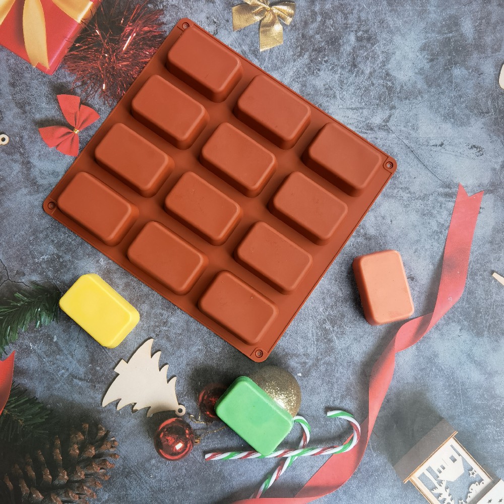 12 Cavity Square Silicone Soap - огляд і ціна Candle Making With Beeswax