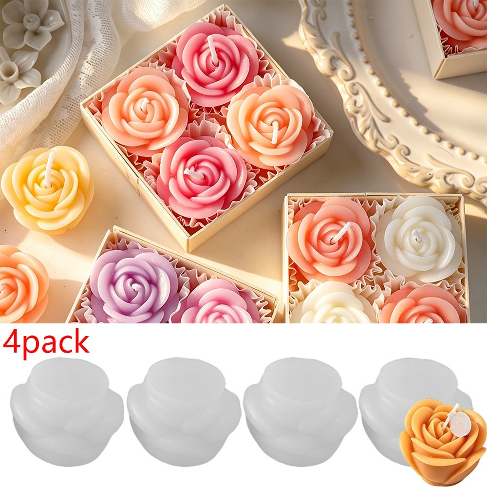 4pcs/set Rose Candle Silicone  - огляд і ціна Candle Making Date