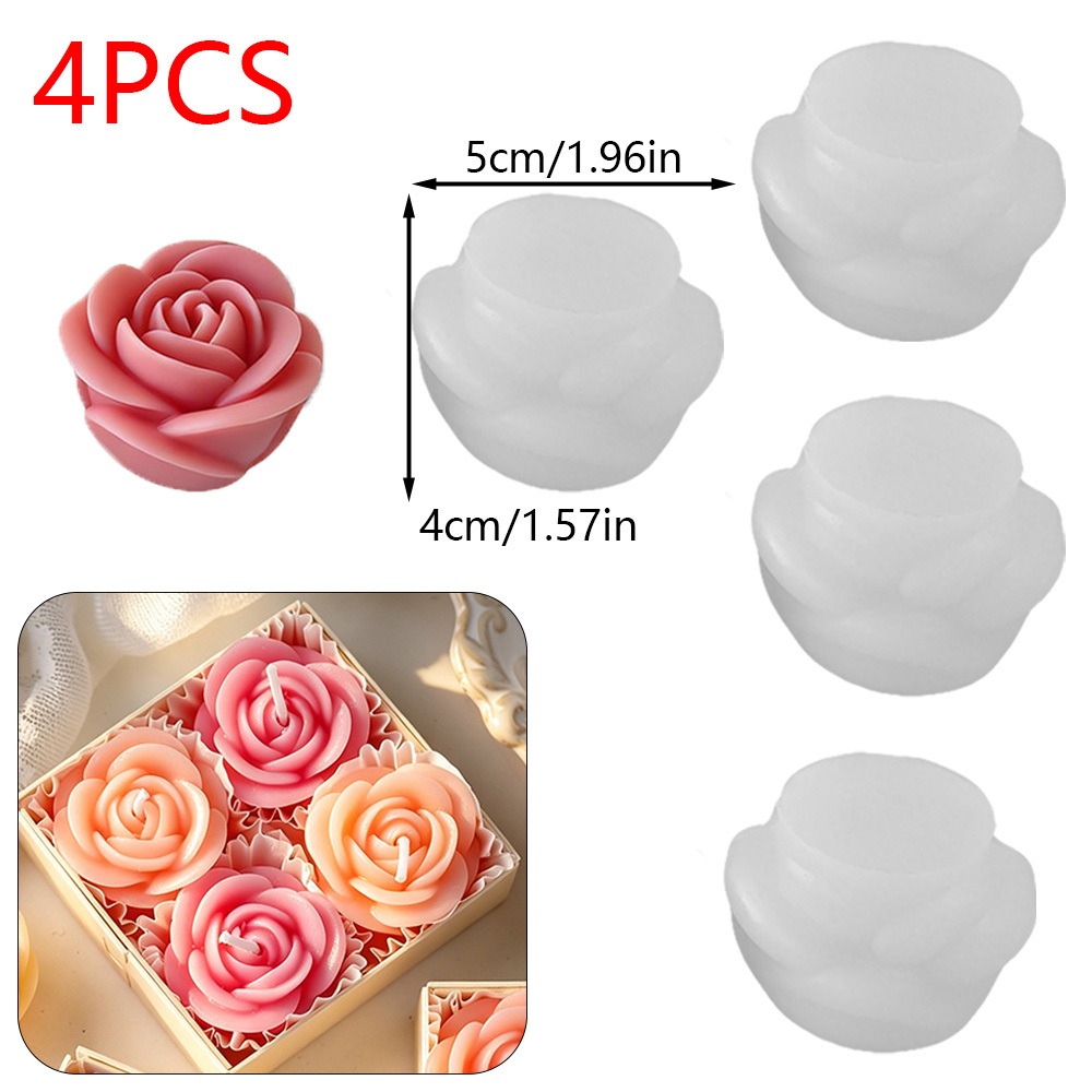 4pcs/set Rose Candle Silicone  - огляд і ціна Candle Making Date