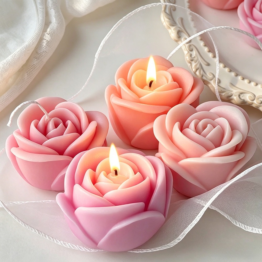 4pcs/set Rose Candle Silicone  - огляд і ціна Candle Making Date