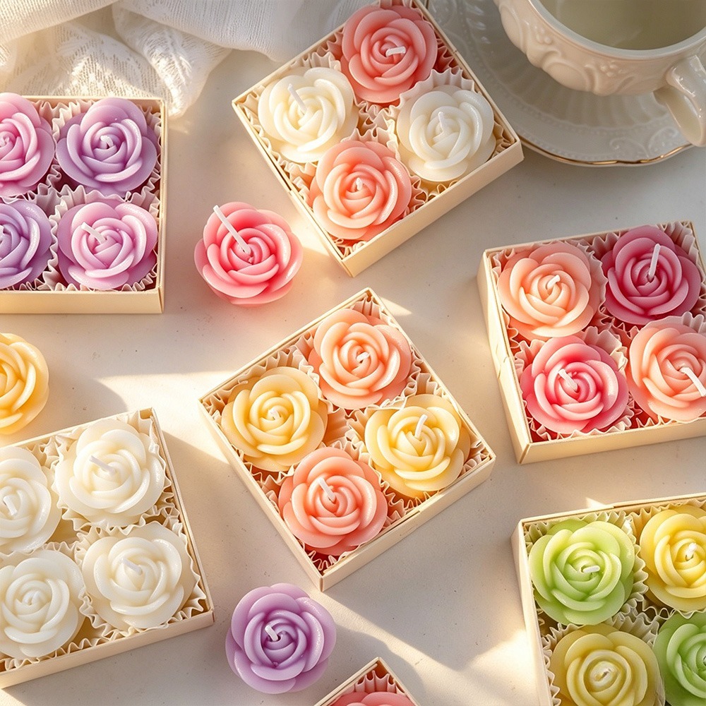 4pcs/set Rose Candle Silicone  - огляд і ціна Candle Making Date